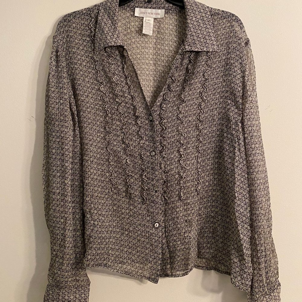 JONES NEW YORK TUXEDO SHIRT Sz 14